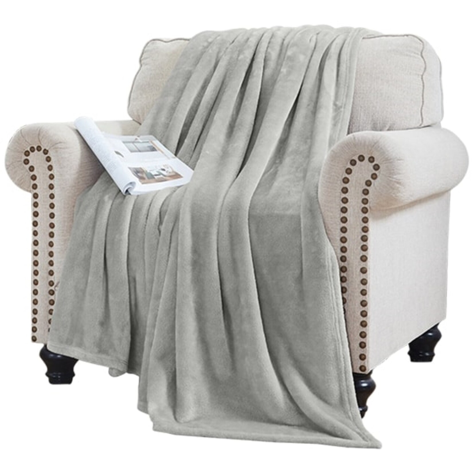 Elle Decor Solid Plush Oversized Throw Blanket Silky Soft and Cozy Flannel Fleece for Bed and Couch Bed Bath Beyond 33238838