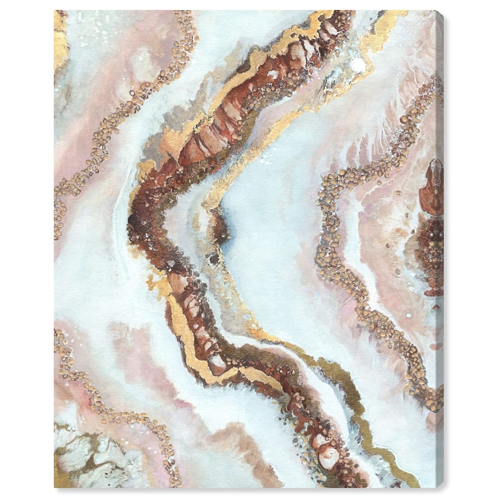 Art Remedy Blush Geode Gallery Wrapped Mineral, Agate & Geode 1 Piece Canvas Wall Art