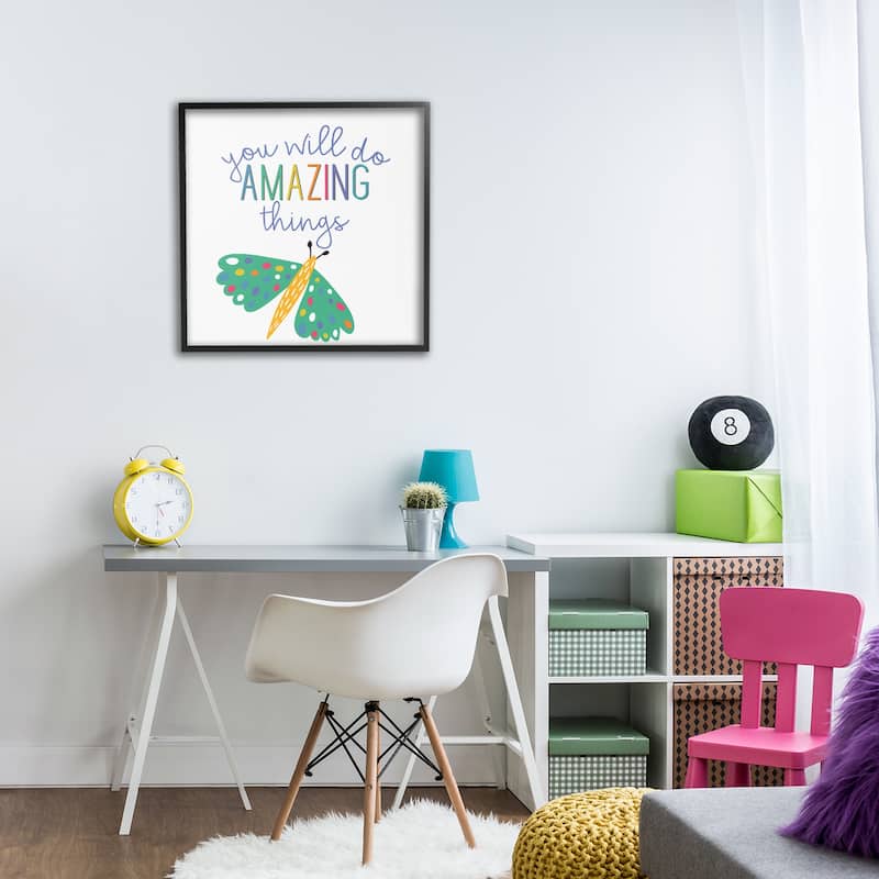 Stupell Inspiring Do Amazing Things Framed Giclee Art Design By Kim Allen
