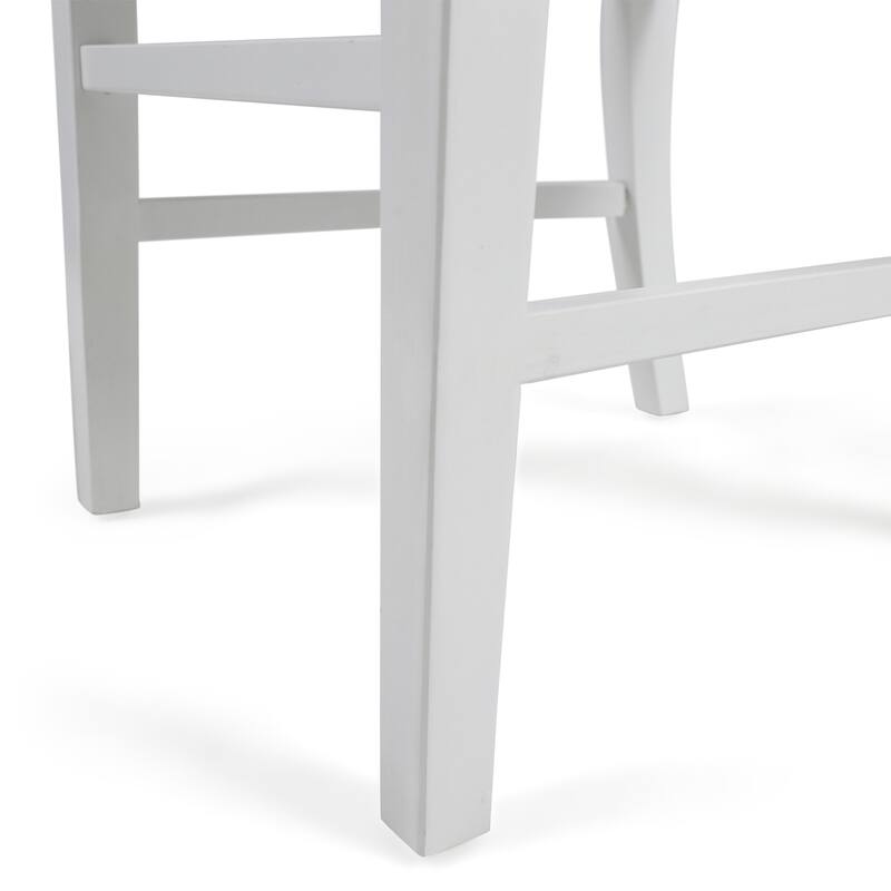 Roshan Farmhouse Acacia Wood Dining Chairs - White/Walnut (Set of 2)