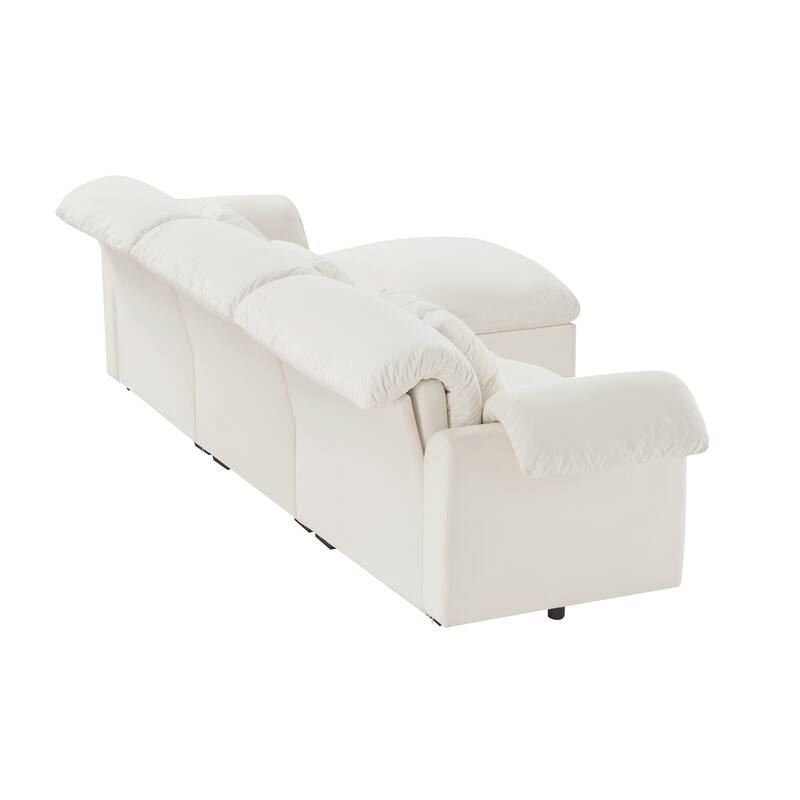 3 Deep Seat L-Shaped Modular Storage Sofa with 1 Storage Ottomans