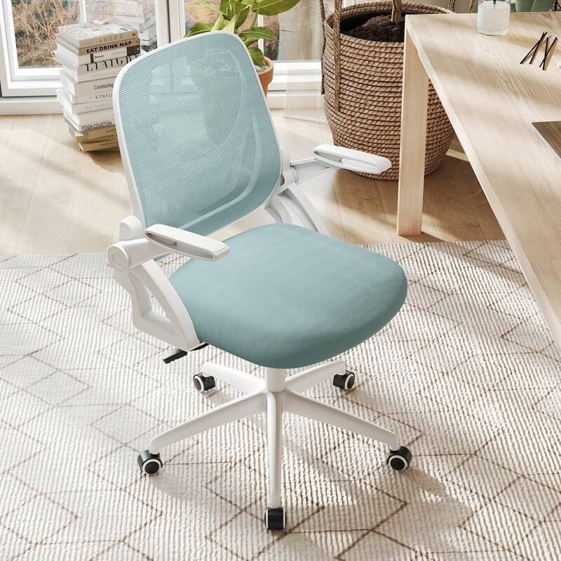 Costway Mesh Office Chair with Lumbar Support & Flip-up Arms Rolling - See Details