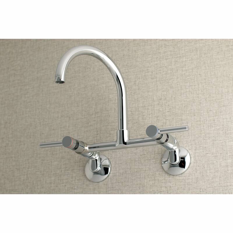 Kingston Brass Concord 8 in. Adjustable Center Wall Mount Kitchen Faucet