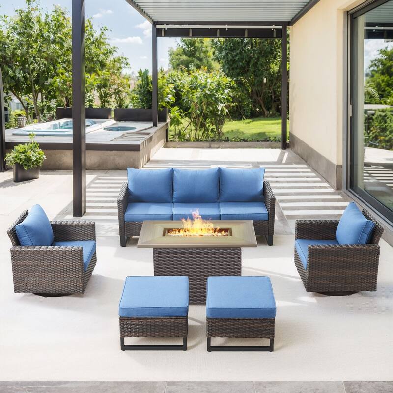 Gymojoy Outdoor Fire Pit Conversation Set, Patio Furniture with Cushions