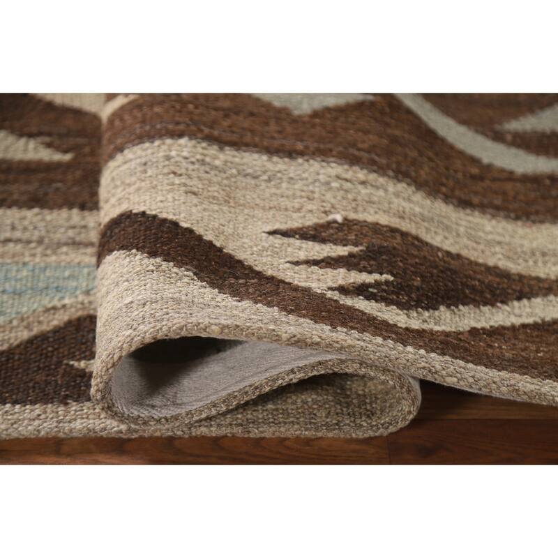 Striped Kilim Oriental Accent Rug Hand-Woven Wool Carpet - 3'0"x 5'0"