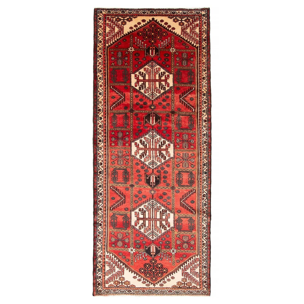 ECARPETGALLERY Hand-knotted Anadol Red Wool Rug - 4'1 x 10'0