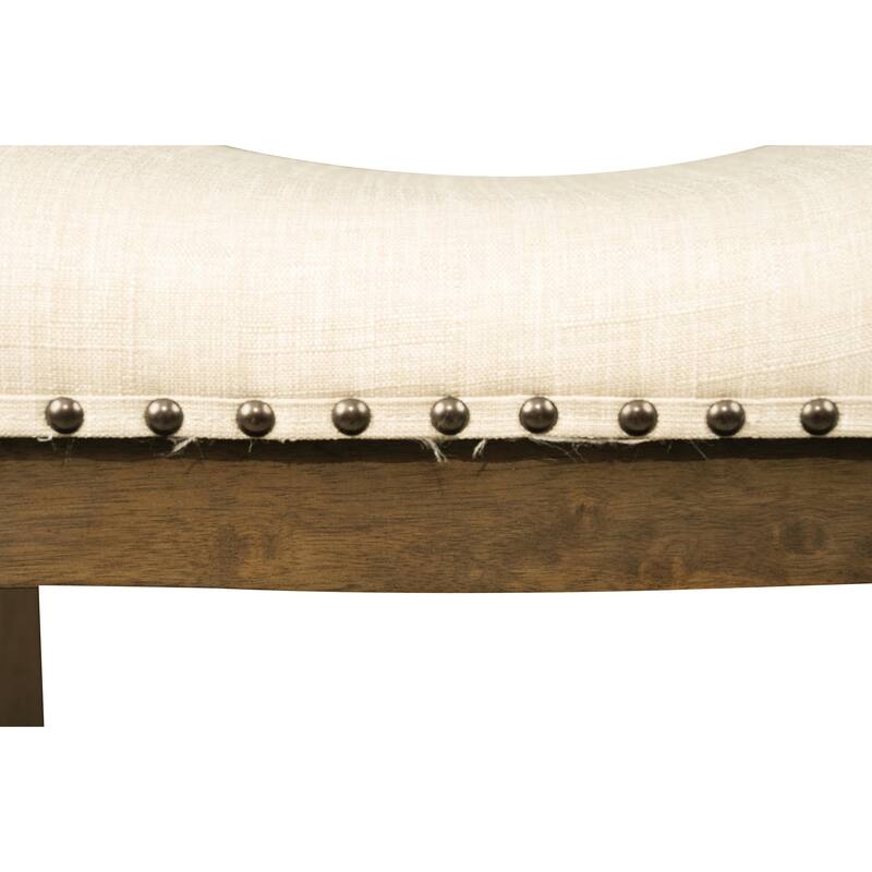 Azalea Park Bar Height Upholstered Wood Saddle Stool - 19 W x 13.25 D x 29 H"