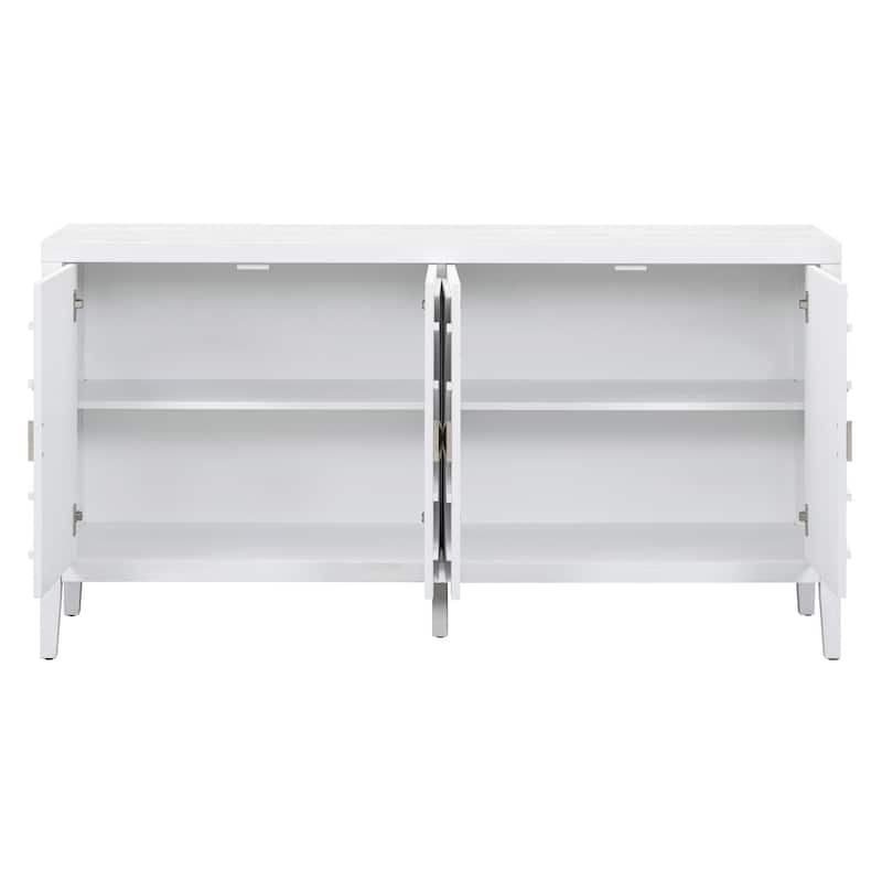 Retro Sideboard door with Circular Groove Design Round Metal Door Handle for Entrance, Dinning Room, Living Room