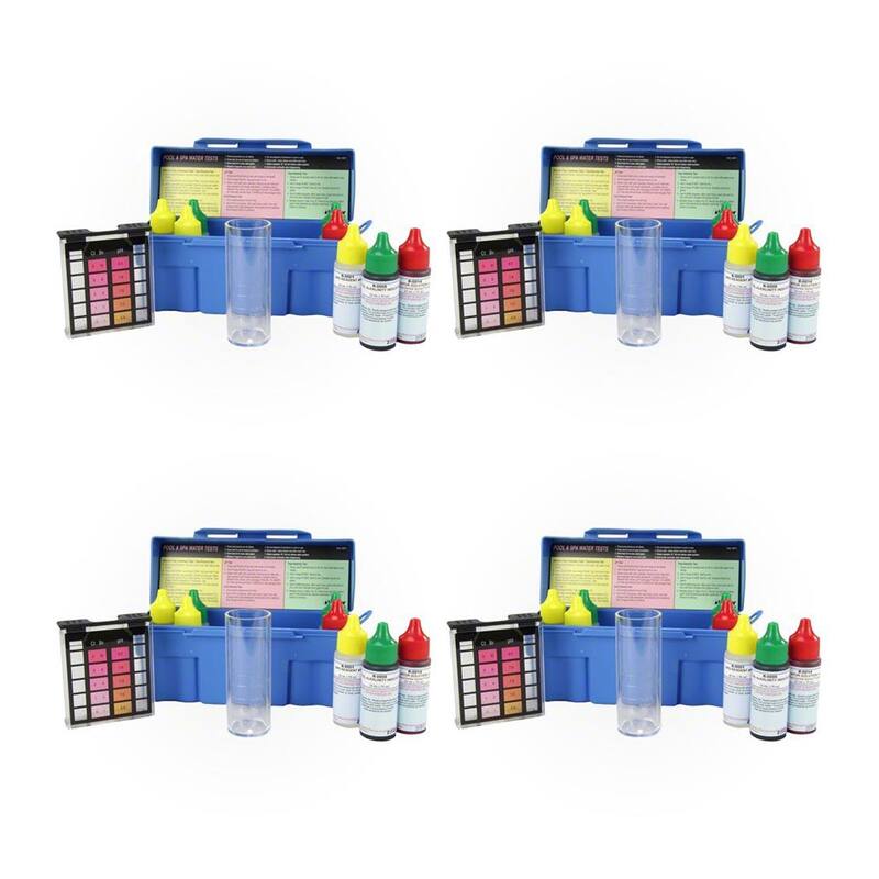 Taylor K-1004 Safety Plus Swimming Pool Chlorine Bromine Test Kit (4 Pack) - 0.05