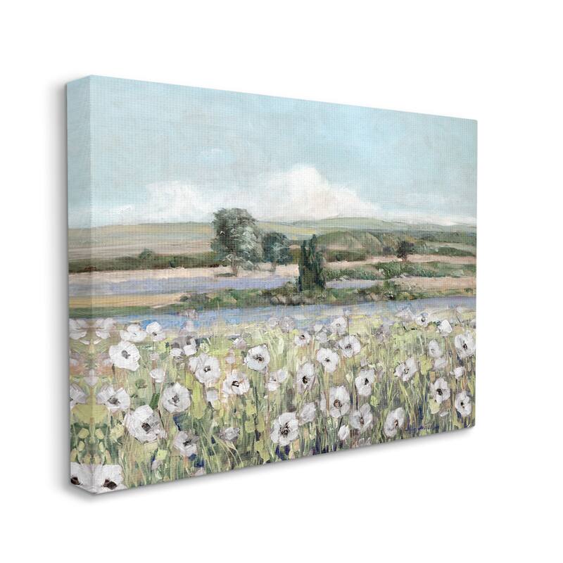 Stupell Rural Flower Meadow Countryside Flowing Streams View Canvas Wall Art, Design by Sally Swatland