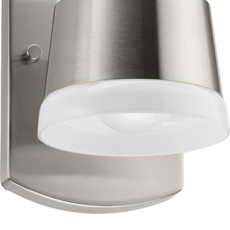 Haven Collection One-Light Brushed Nickel Opal Glass Luxe Industrial Bath Light - 4.75 in x 6.75 in x 7.87 in