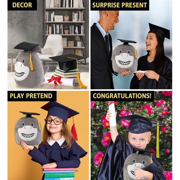 DolliBu Snug-Mooshies Shark Graduation Plush Toy with Graduation