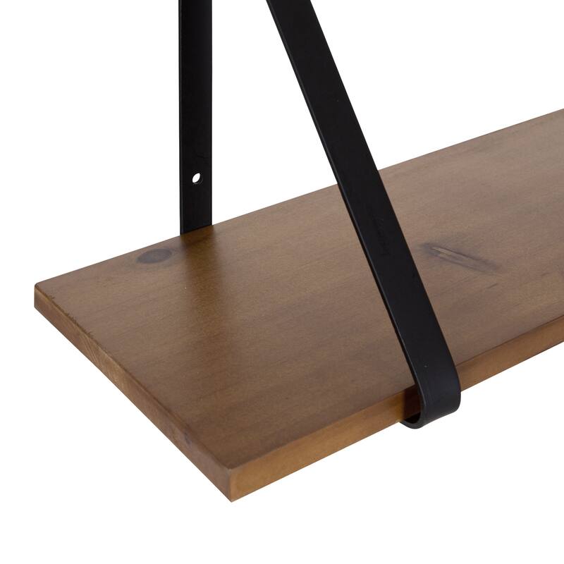 Kate and Laurel Soloman Wood 2 Piece Shelves with Metal Brackets