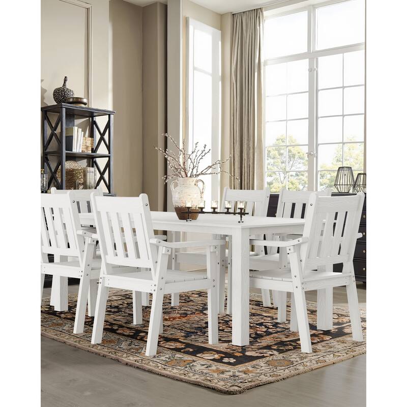 WINSOON 12-Piece HIPS All Weather Outdoor Patio Dining Sets with Umbrella Hole& Aluminum Frame,2-Table 10-Chairs