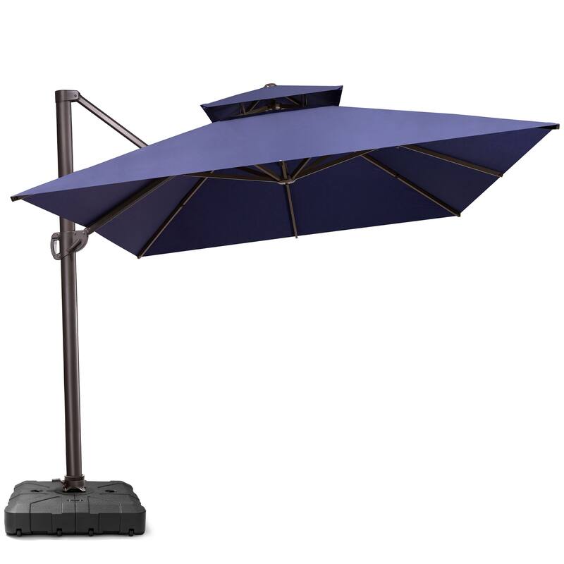 Crestlive Outdoor 13 x 10ft 360-degree Rotation Patio Cantilever Umbrella with Base
