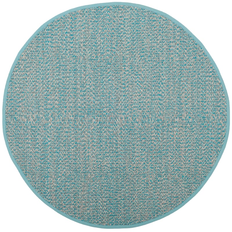 SAFAVIEH, Handmade Flatweave Montauk Gyrithe Casual Cotton Rug - 6' Round - Turquoise/Multi