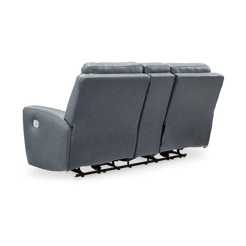 Minda Power Recliner Loveseat, Rich Gray Real Leather, USB, 79 Inch