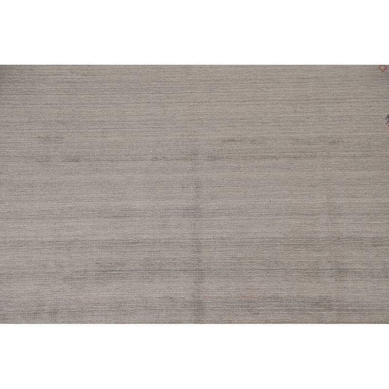 Gabbeh Oriental Area Rug Hand-Knotted Wool Carpet - 8'0"x 9'8"