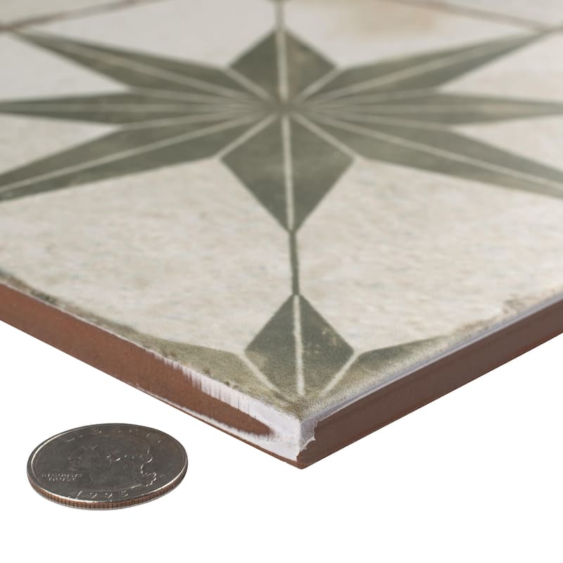 Merola Tile Kings Star Sage 17-5/8" x 17-5/8" Ceramic Floor and Wall Tile