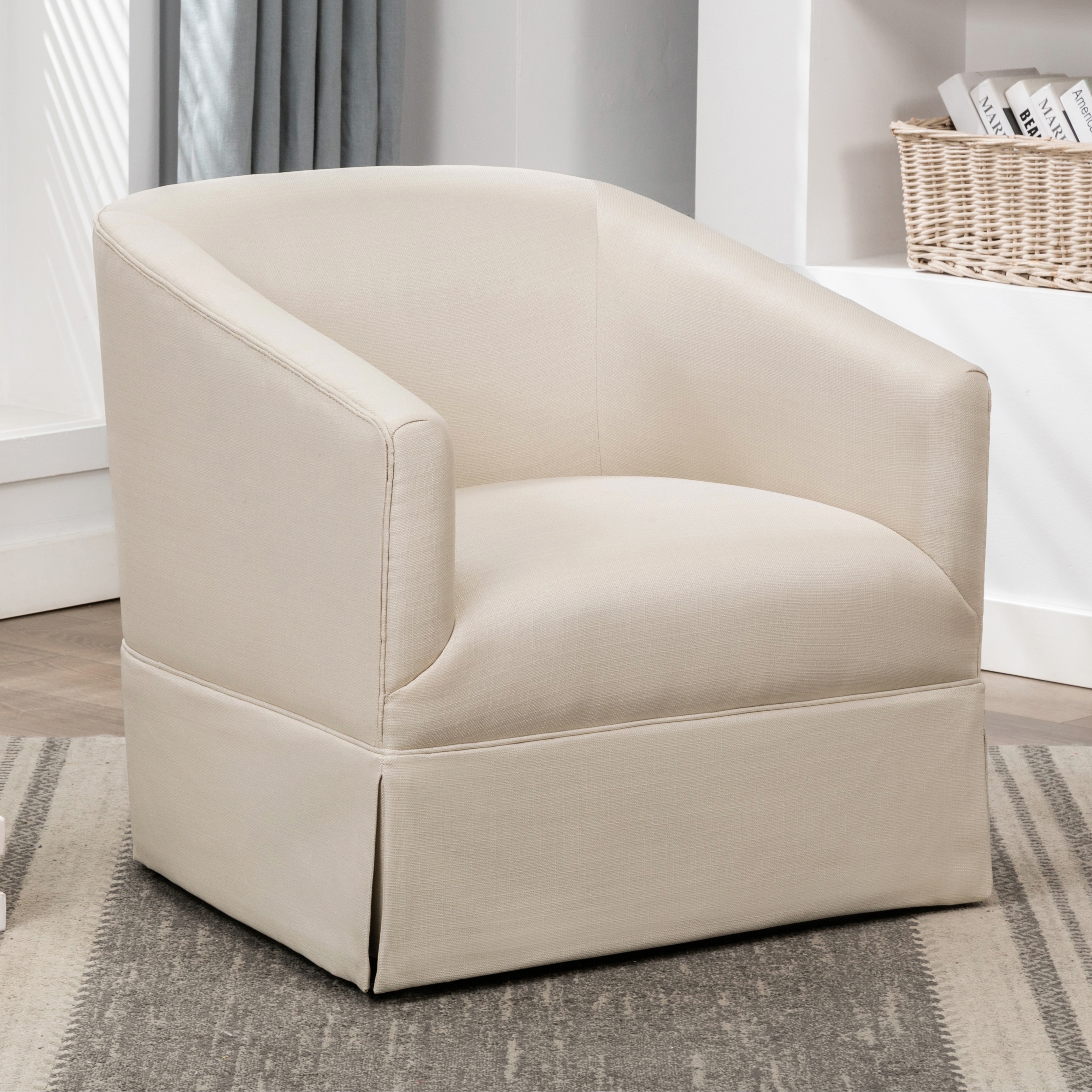Elayne Skirted Swivel Accent Chair