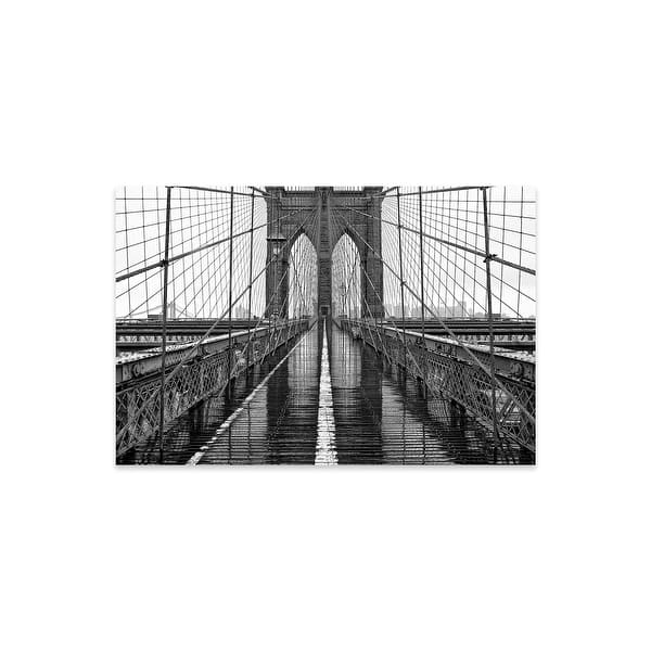 Brooklyn Bridge Print On Acrylic Glass by PhotoINC Studio Bed Bath