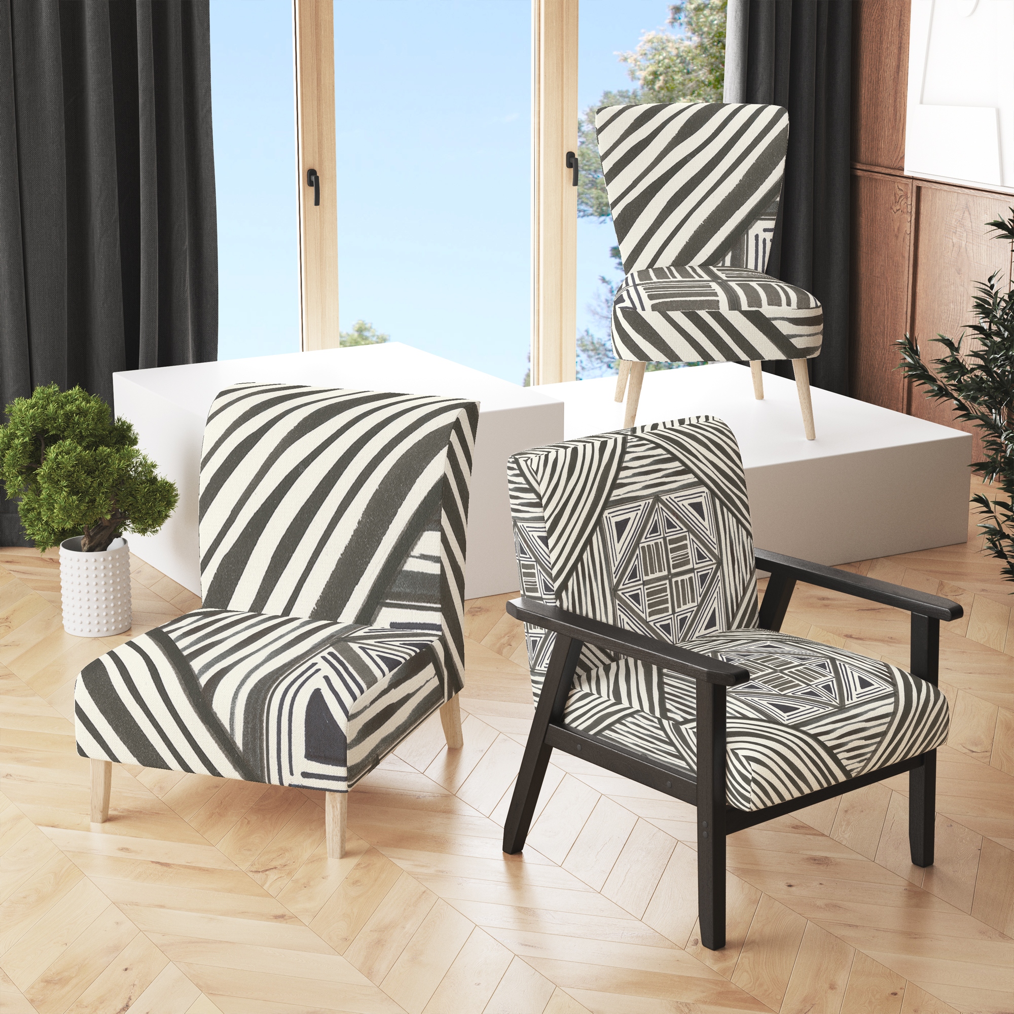 Minimalist accent deals chairs