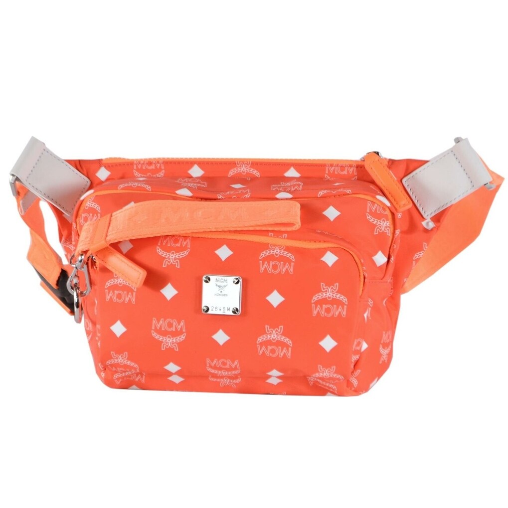 white mcm fanny pack