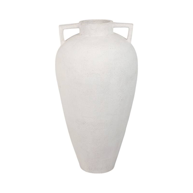 Pottery Terracotta Vase Textured Finish Home Decor - 40" Ivory