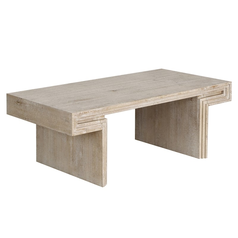 Double-Tier Structure Vintage Industrial Coffee Table for Living Room