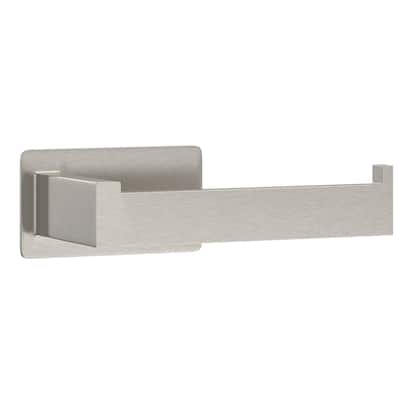 Self-Adhesive Stainless Steel Single Post Wall Mounted Toilet Paper Roll Holder, Brushed Nickel - Brushed Nickel - N/A