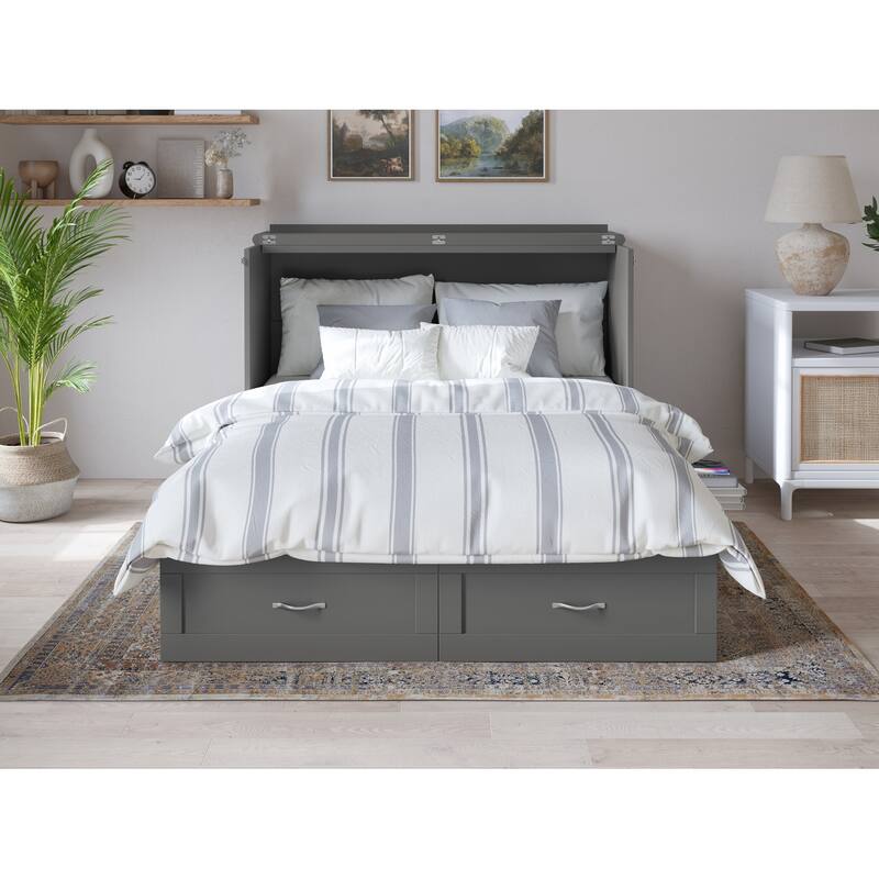 Hamilton Murphy Bed Chest with Storage Drawer and Built-In Charger