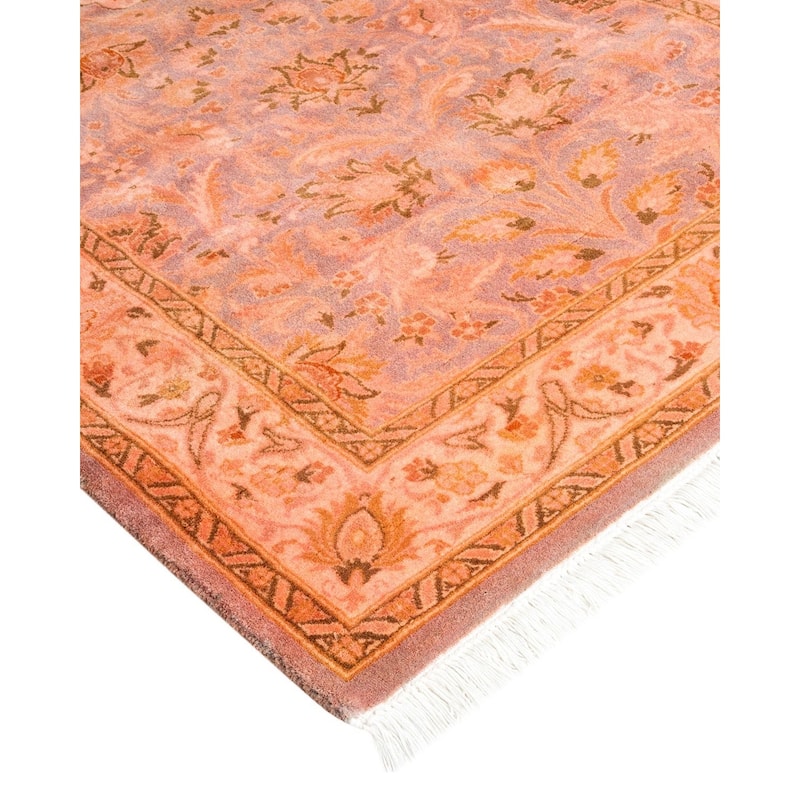 Overton Hand Knotted Wool Vintage Inspired Modern Contemporary Overdyed Gray Runner Rug - 2' 7" x 10' 2"
