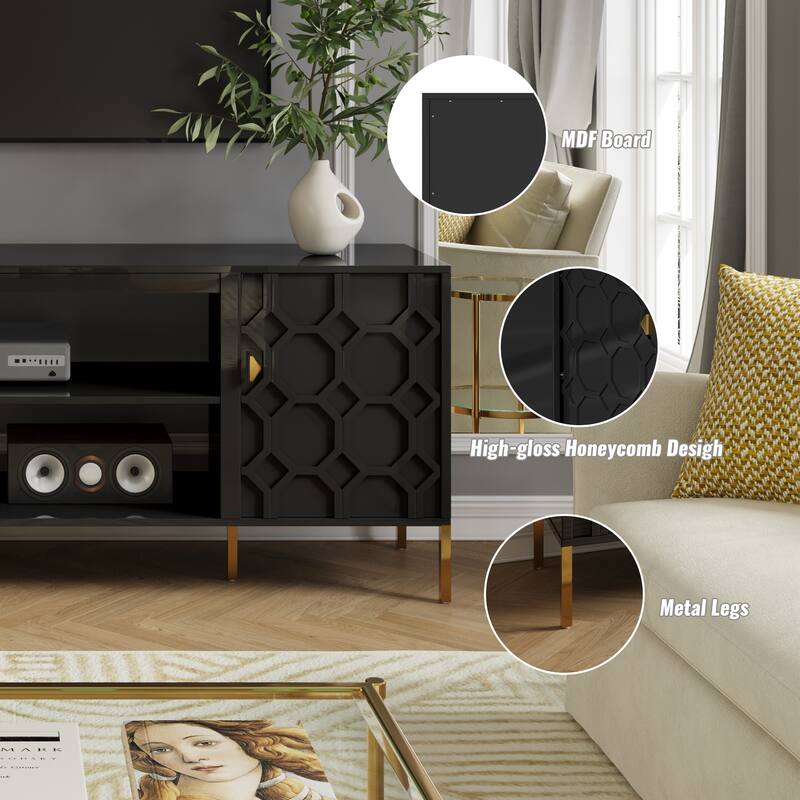 Clihome High Gloss Storage 70'' TV Stand