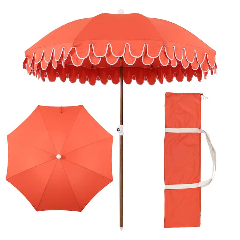 Horizon 6.5ft. Beach Umbrella with Tilt, Wind Vent, UV Protection, and Carry Bag