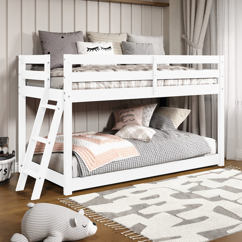 Taylor & Olive Trillium Twin Low Loft Bed with a Twin Under Bed