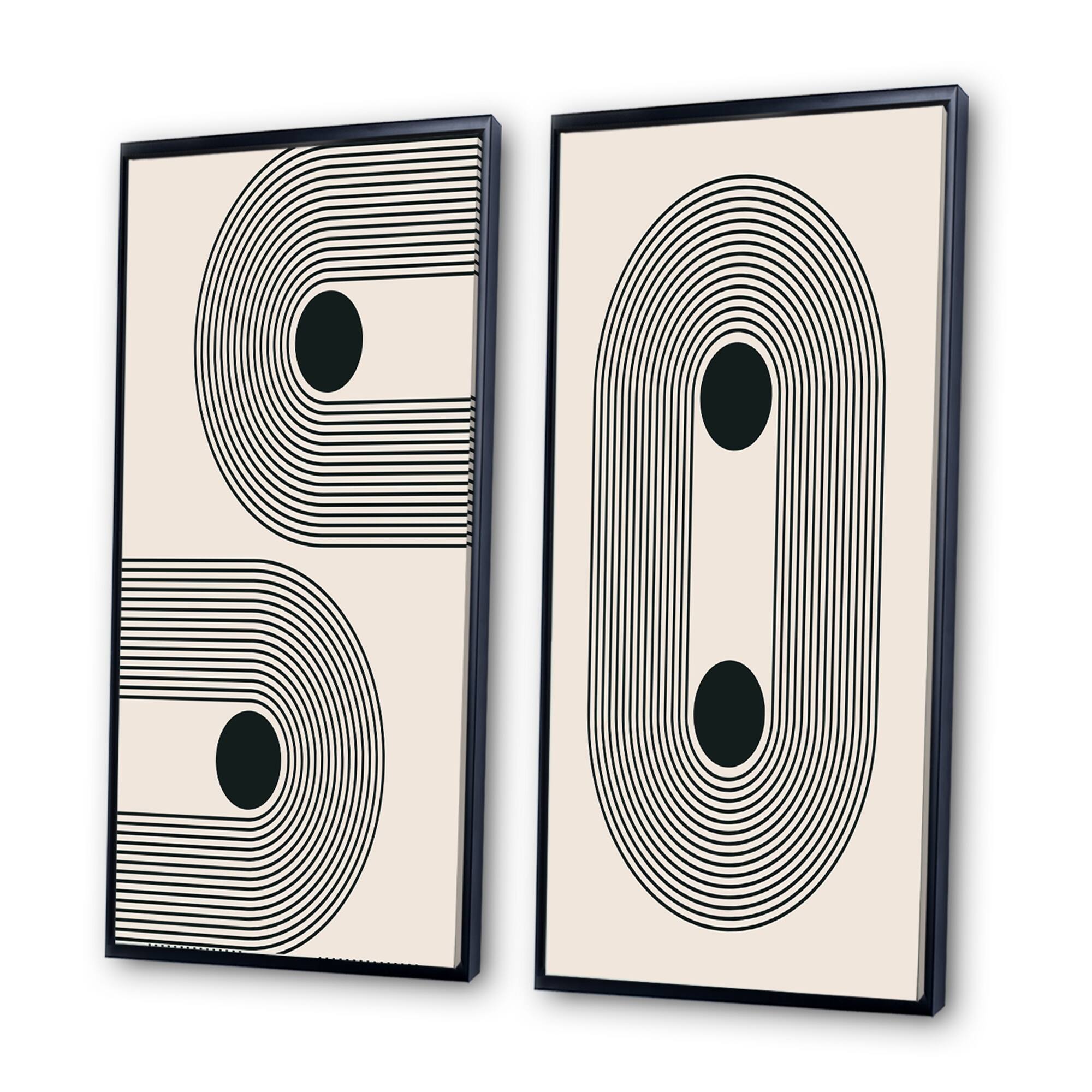 Designart "Minimal Late 20S Geometric Aesthetics VI" Geometric Framed