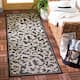 SAFAVIEH Courtyard Darline Indoor/ Outdoor Waterproof Patio Backyard Rug - 2'7" x 8'2" - Black/Sand