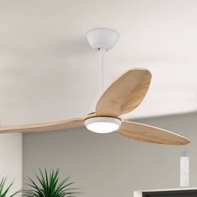 C Cattleya 48" 3 Blades DC Motor Plywood Integrated LED Ceiling Fan with Selectable Color Temperature and Remote Control