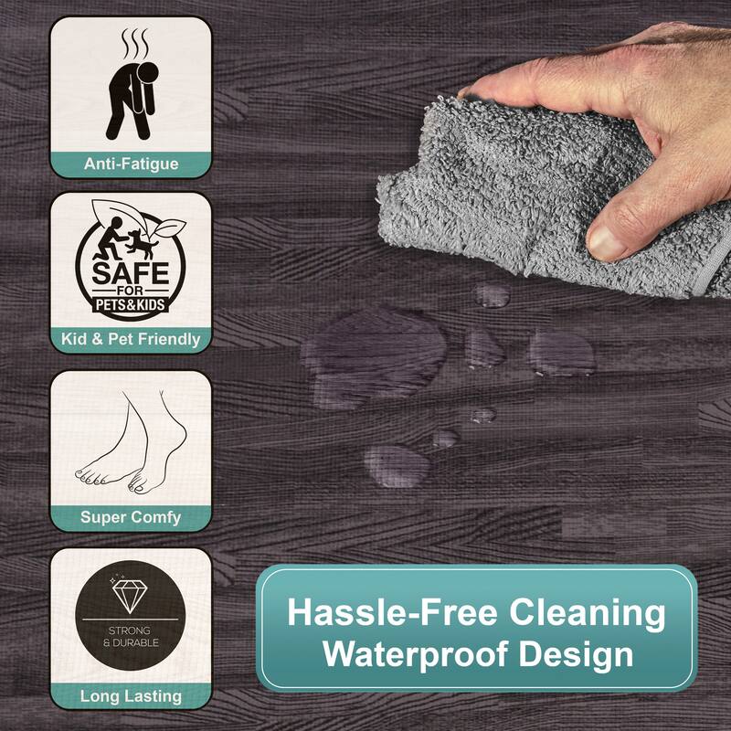 Sorbus 120 Sq. Ft. Wood Grain Floor Tiles Foam Mat EVA Interlocking Mats Tile 3/8-Inch Thick Flooring Wood Puzzle Exercise Mats