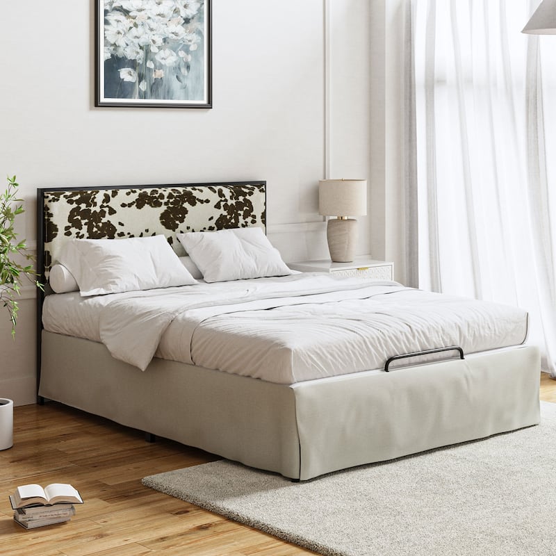 Oliver Modern Washable Slipcover Bed Upholstered Metal by HULALA HOME