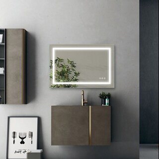 Vertical Wall Mounted Touch LED Light Bathroom Vanity Mirror - 36x24 ...