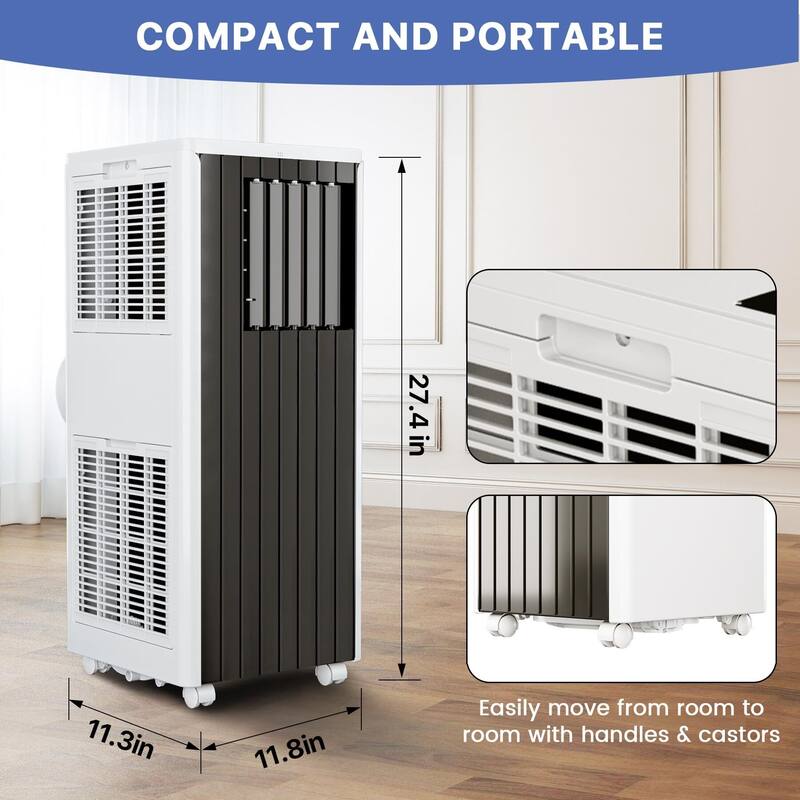 8000 BTU Portable Air Conditioner with Cooling, Remote Control, Timer