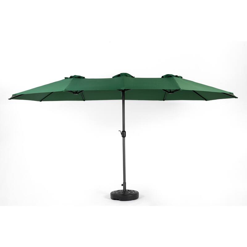 14.86 ft. Steel Market Outdoor Patio Umbrella with 12 Ribs, Crank Open/Close System, Double Sided Umbrella