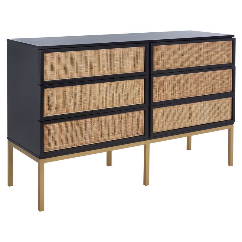 SAFAVIEH Audrey 6 Drawer Rattan Dresser