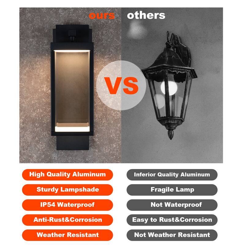 Outdoor Wall Sconce Lantern Exterior IP54 13W 800Lm 3000K