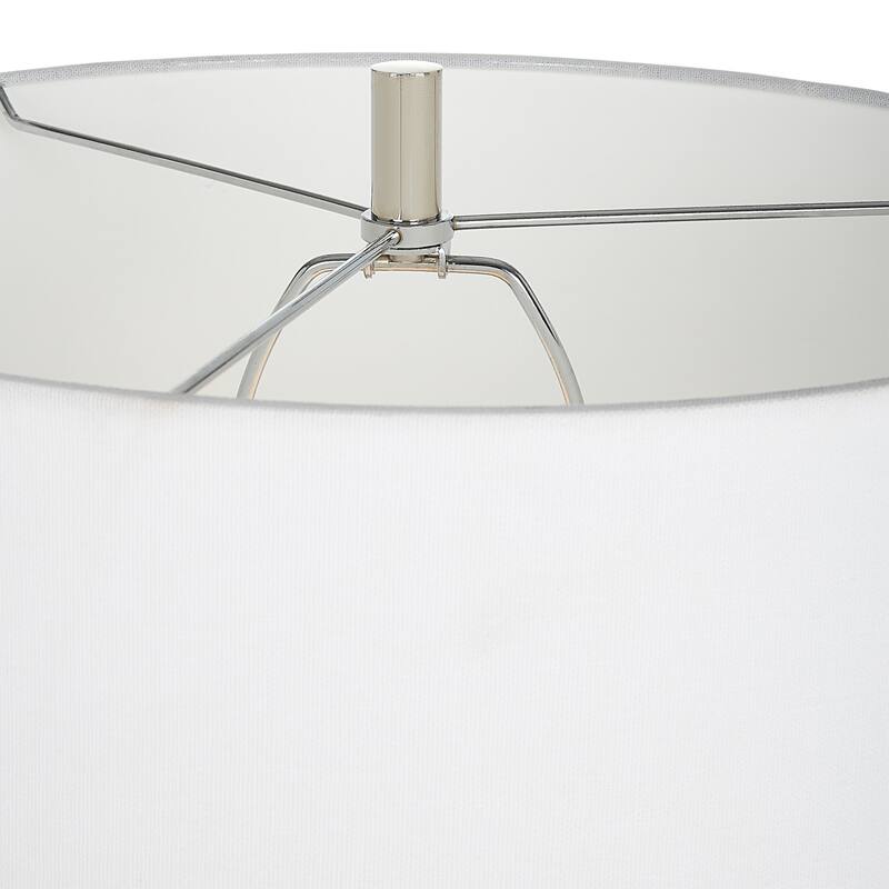 Ceramic Ribbed Table Lamp with Drum Shade - 31" - Blue