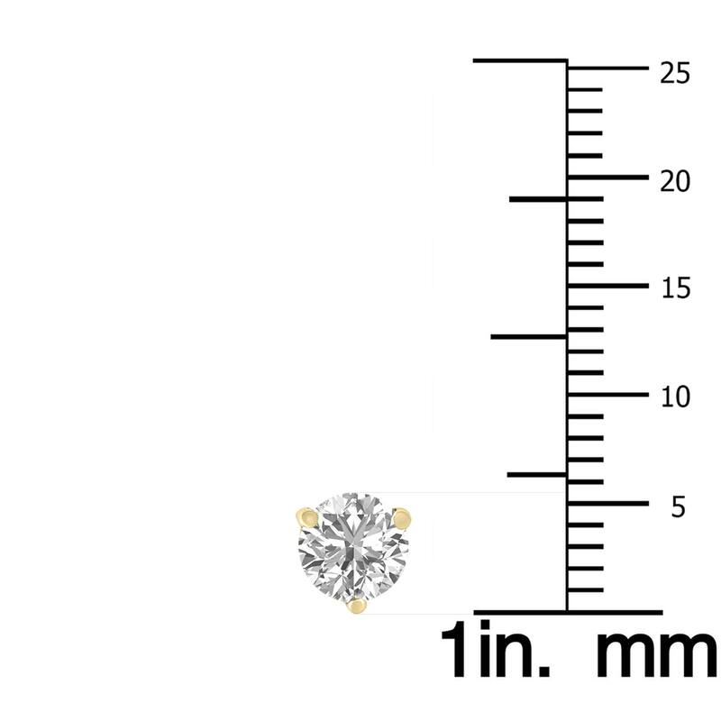 Marquee 1.50 Carat TW Lab Grown Diamond Martini Set Round Earrings in 14K Yellow Gold