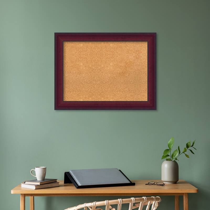 Canterbury Cherry Wood Framed Natural Corkboard Bulletin Board