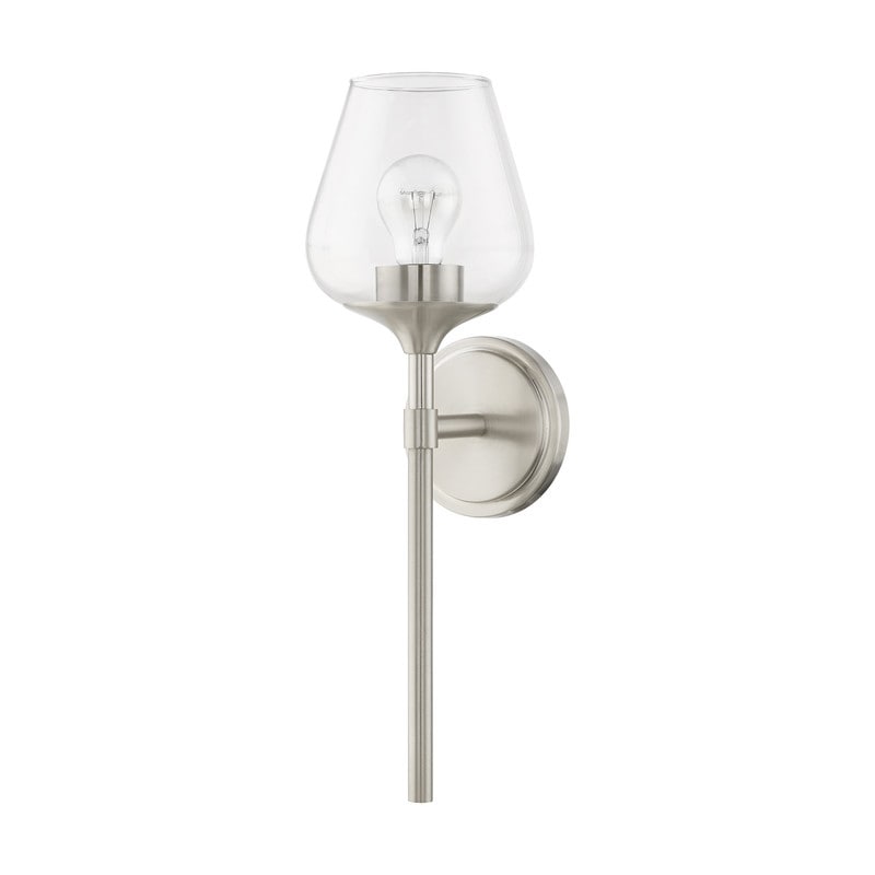 Livex Lighting 1-light Brushed Nickel Vanity Sconce, 17471-91 - 5.75" W 18" H 6.5" EXT