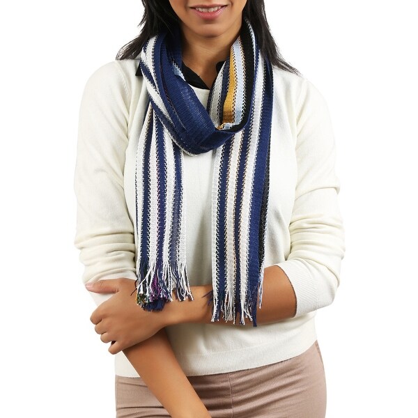 navy and mustard scarf